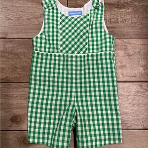 Charming Green Checkered Kids Romper